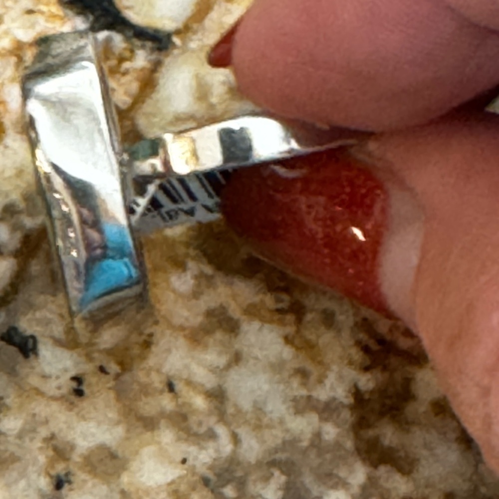 NWT Sea foam agate and topaz set in .925 Sterling silver - Picture 9 of 12